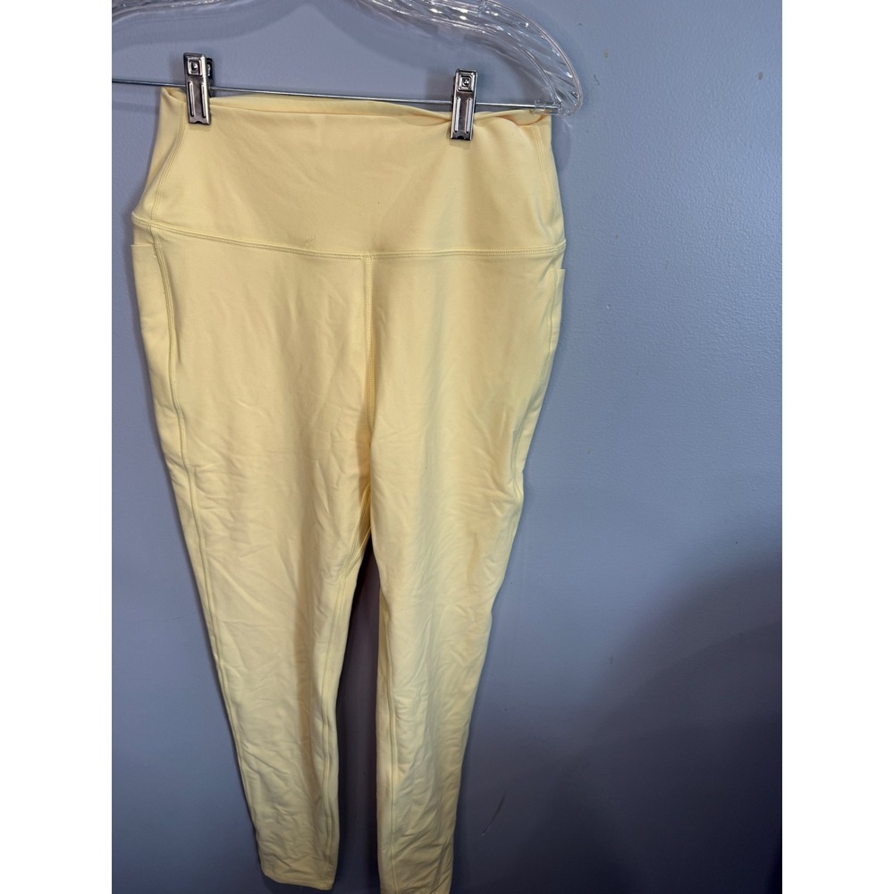 Peloton Womens High Waisted Pocket‎ Leggings Pale Yellow Size Medium Activewear